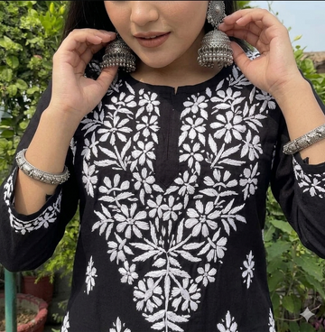 Imported Stylish Summer Rayon Jaipuri Short Kurti With New Design Trending Tunic Kurti Top Embroidery For Women And Girls