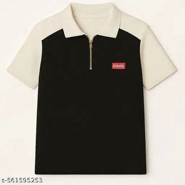 Modern Streetwear Color-Block Knit Polo